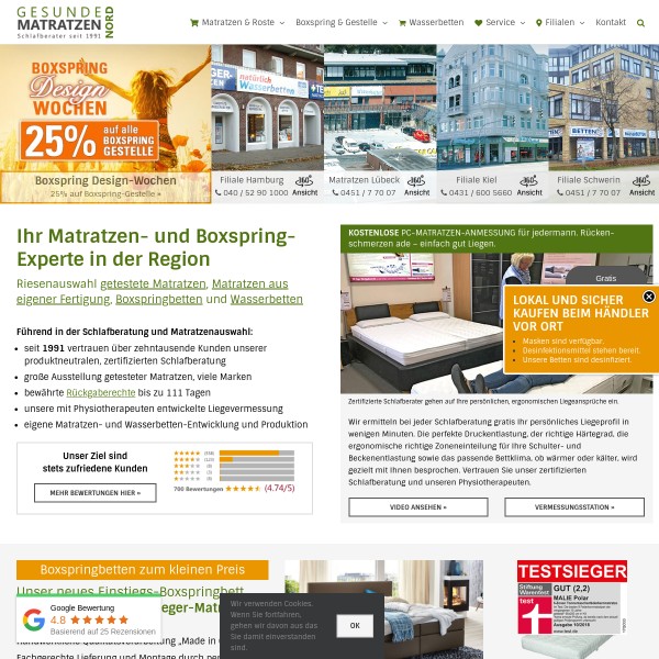 Boxspring Betten Gesunde Matratzen Lübeck 23554 Lübeck