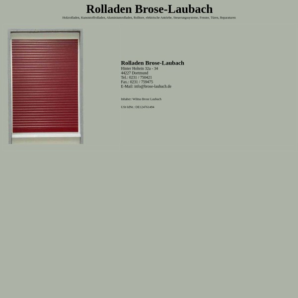 Brose-Laubach Rolladenbau 44227 Dortmund