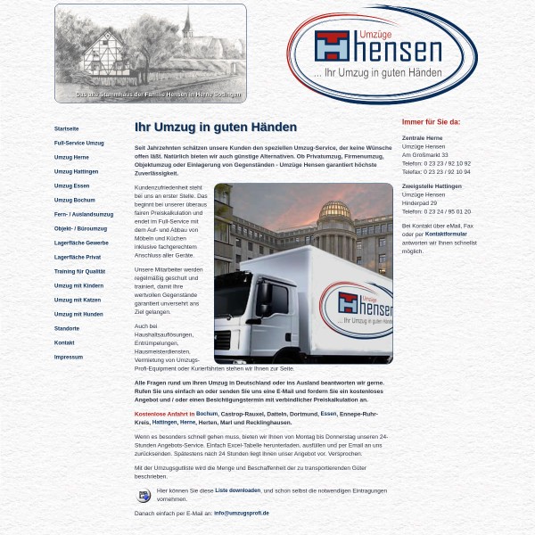 Umzüge Theodor Hensen GmbH 44623 Herne