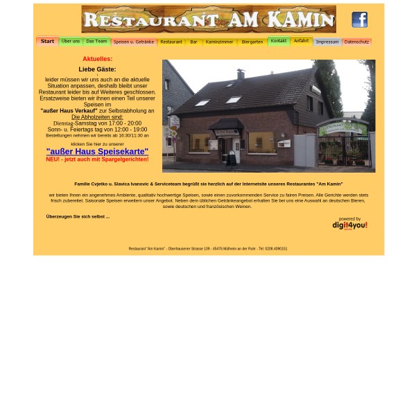 Restaurant Am Kamin 45476 Mülheim