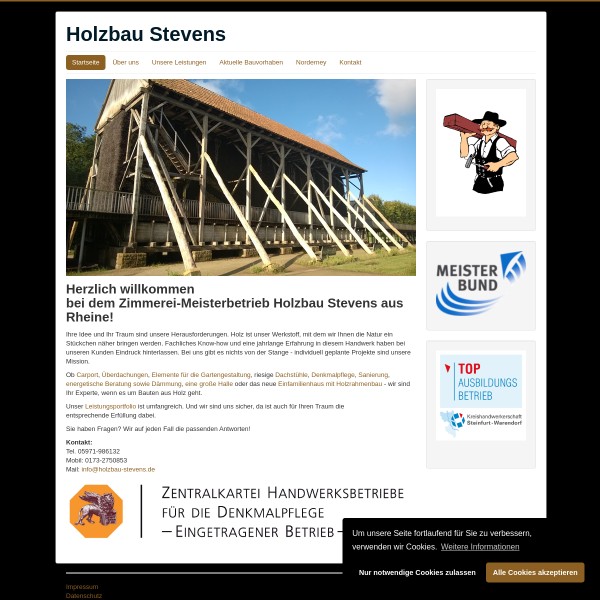 Holzbau Stevens Zimmereimeisterbetrieb 48432 Rheine