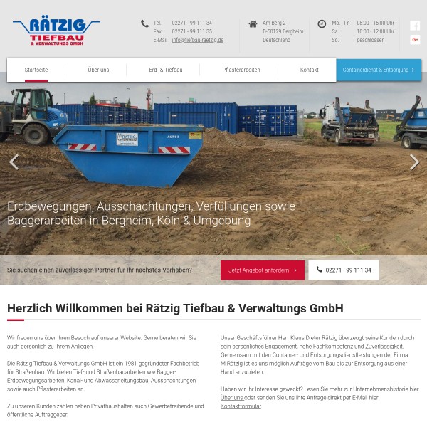 Klaus Dieter Raetzig Tiefbau und Containerdienst 50129 Bergheim