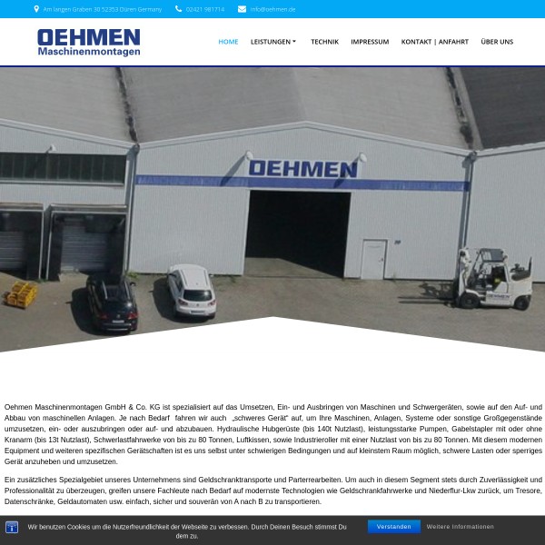 Oehmen Maschinenmontagen GmbH & Co. KG 52349 Düren