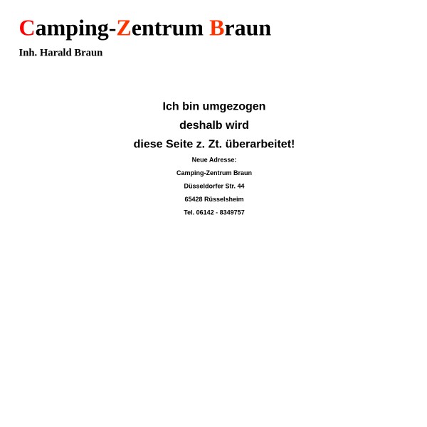 Camping-Zentrum Braun 65428 Rüsselsheim